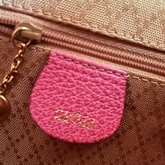 SALE❤️❤️❤️Gucci Pink Suede Leather Mini Backpack Bamboo - Picture 13 of 15